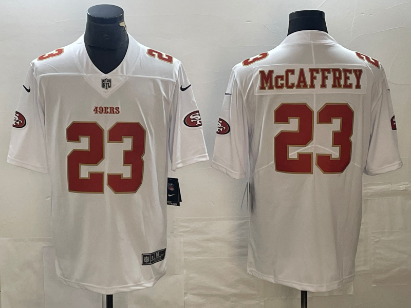 Men's San Francisco 49ers Christian McCaffrey #23 Tundra White Fashion Game jersey