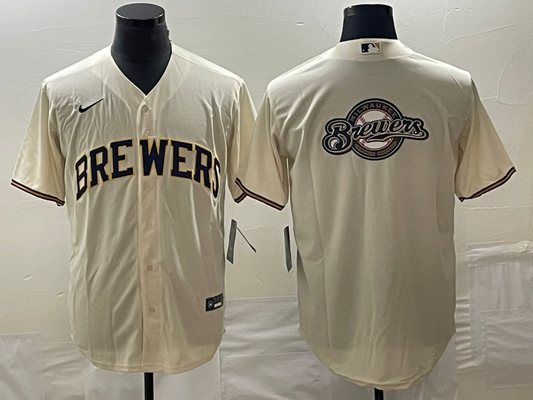 Men's Milwaukee Brewers Cream Home Replica Team jersey