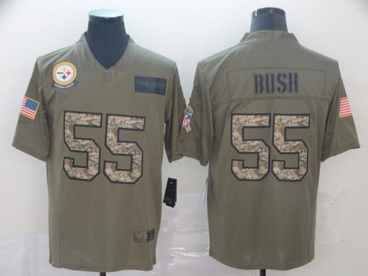 Men's Pittsburgh Steelers Devon Bush Jr. #55 Brown Player Game jersey
