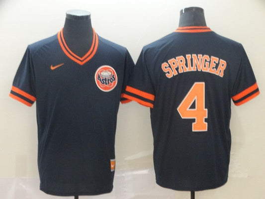 Men's Houston Astros George Springer #4 Navy Authentic Game jersey