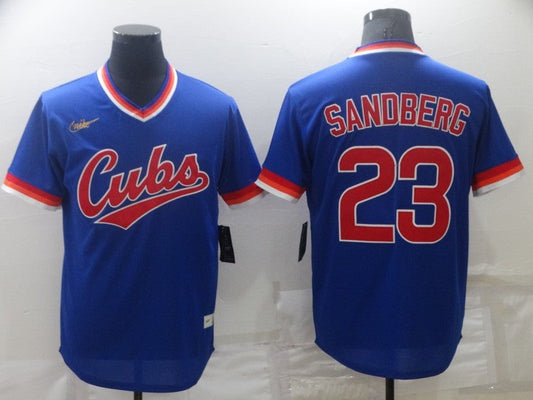 Men's Chicago Cubs Ryne Sandberg #23 Blue Fashion Stitched jersey