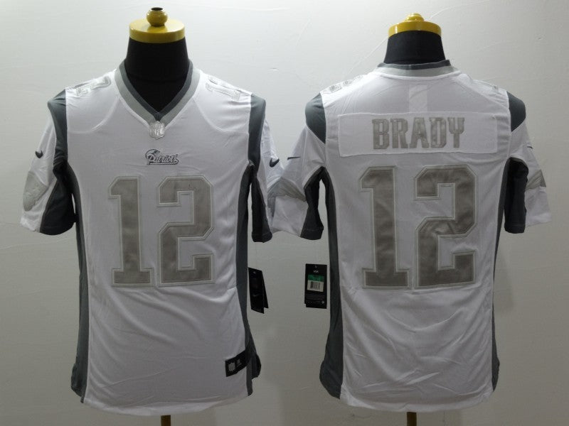 Men's New England Patriots Tom Brady #12 White Authentic Game jersey