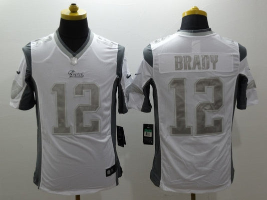 Men's New England Patriots Tom Brady #12 White Authentic Game jersey