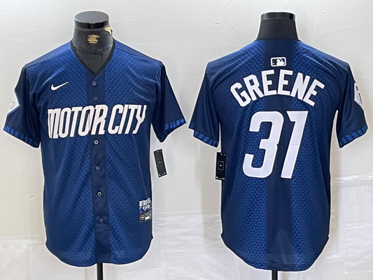 Men's Detroit Tigers Riley Greene #31 Navy 2024 City Connect Limited jersey