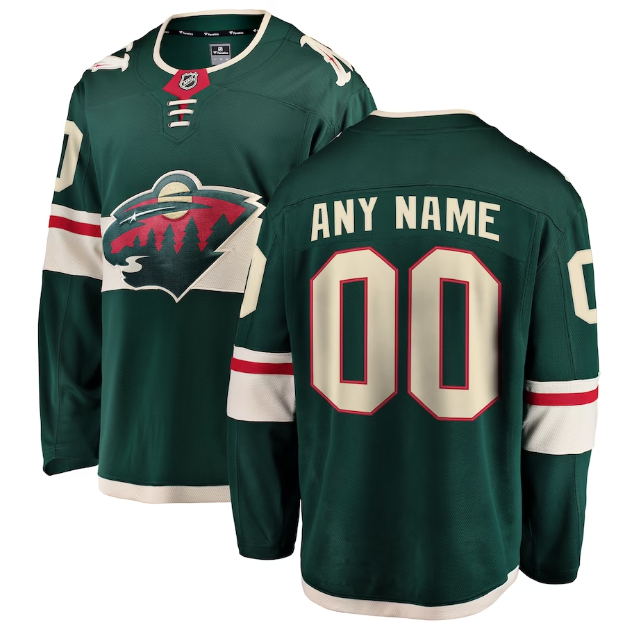 Men's Minnesota Wild Green Home Breakaway Custom jersey