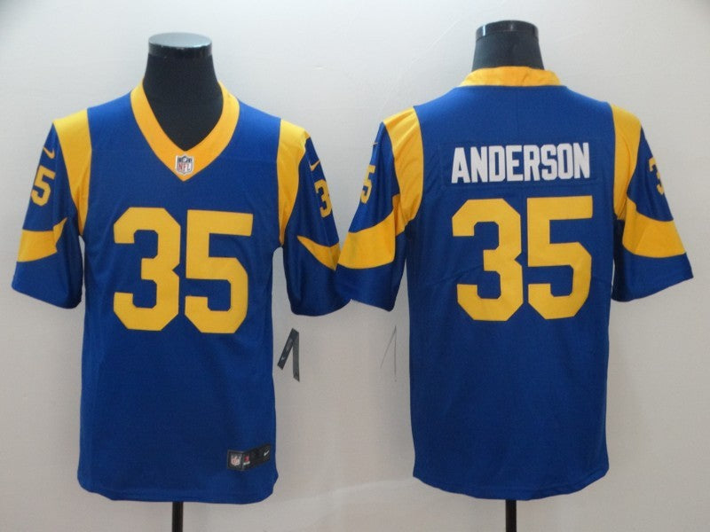 Men's Los Angeles Rams C.J. Anderson #35 Blue Game jersey