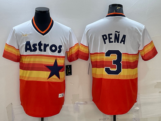 Men's Houston Astros Jeremy Pena #3 White Home Cooperstown Collection Team jersey