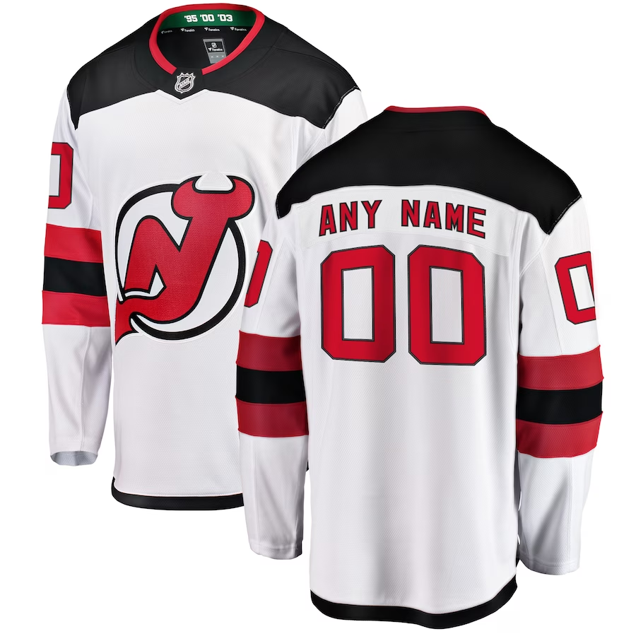 Men's New jersey Devils White Custom Team Player jersey