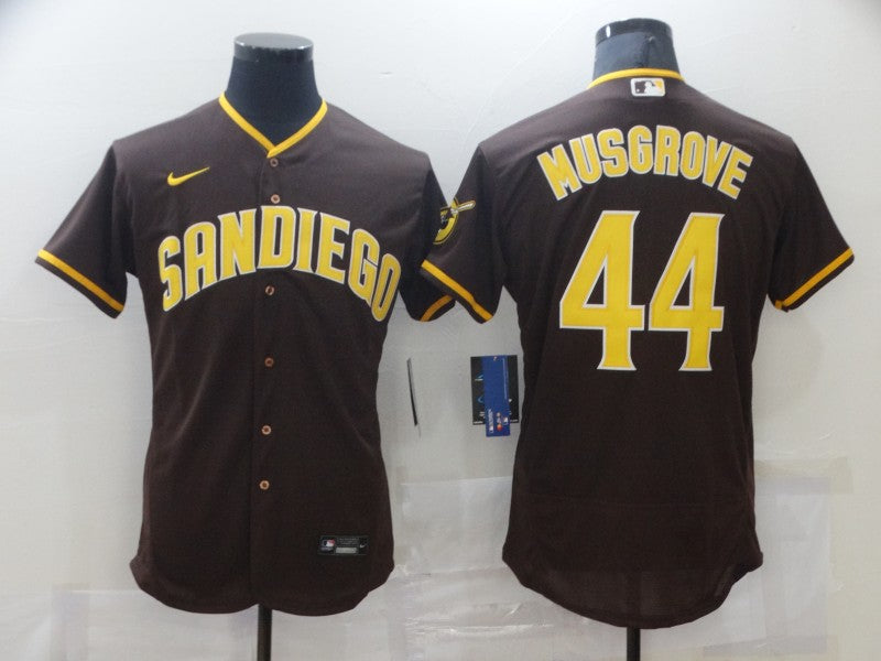 Men's San Diego Padres Joe Musgrove #44 Brown Stitched jersey