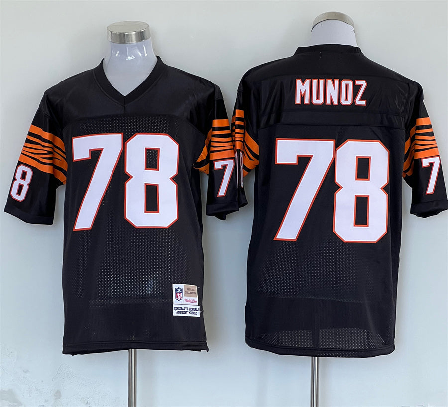 Men's Cincinnati Bengals Anthony Munoz Mitchell & Ness Black Legacy Replica jersey