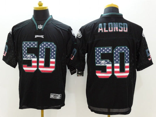Men's Philadelphia Eagles Kiki Alonso #50 Black Game jersey