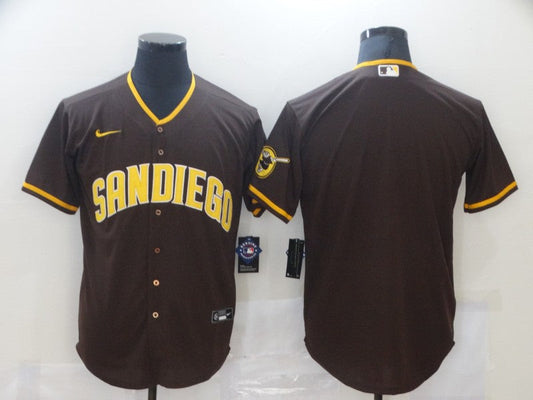 Men's San Diego Padres Brown Road Replica Blank jersey