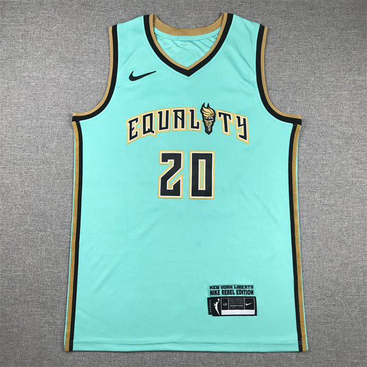 Men's New York Liberty Sabrina Ionescu #20 Teal Replica Player Jersey