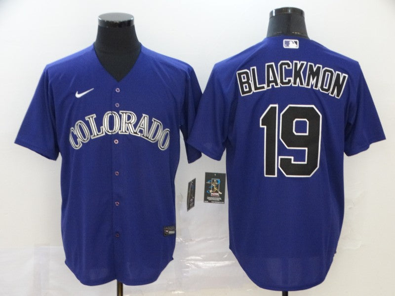 Men's Colorado Rockies Charlie Blackmon #19 Purple Replica Baseball jersey