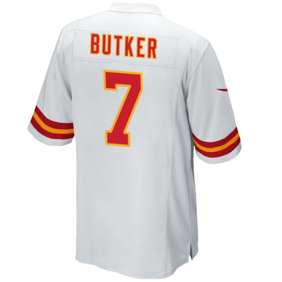 KC.Chiefs #7 Harrison Butker Player White Home Game Football Jerseys