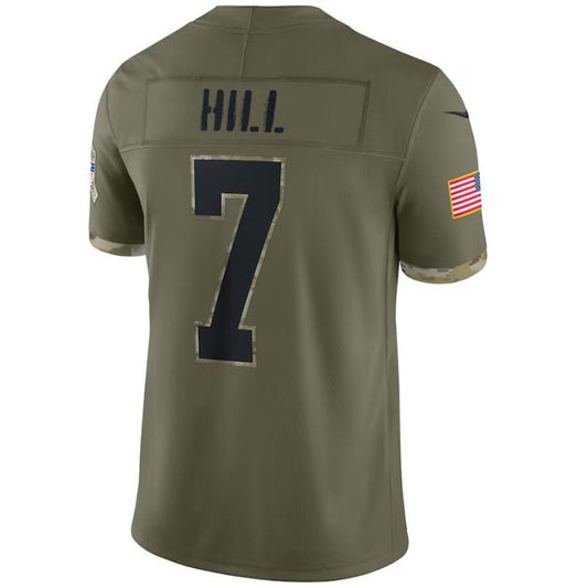 #7 Taysom Hill Player NO.Saints Olive Salute To Service Limited Football Jerseys