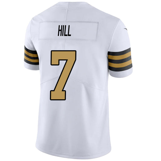 NO.Saints #7 Taysom Hill Player White Vapor F.U.S.E. Limited Football Jerseys