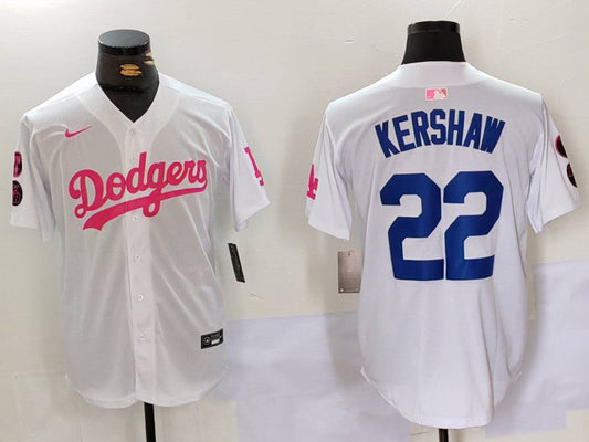 Men's Los Angeles Dodgers Clayton Kershaw #22 White Limited Game Player jersey
