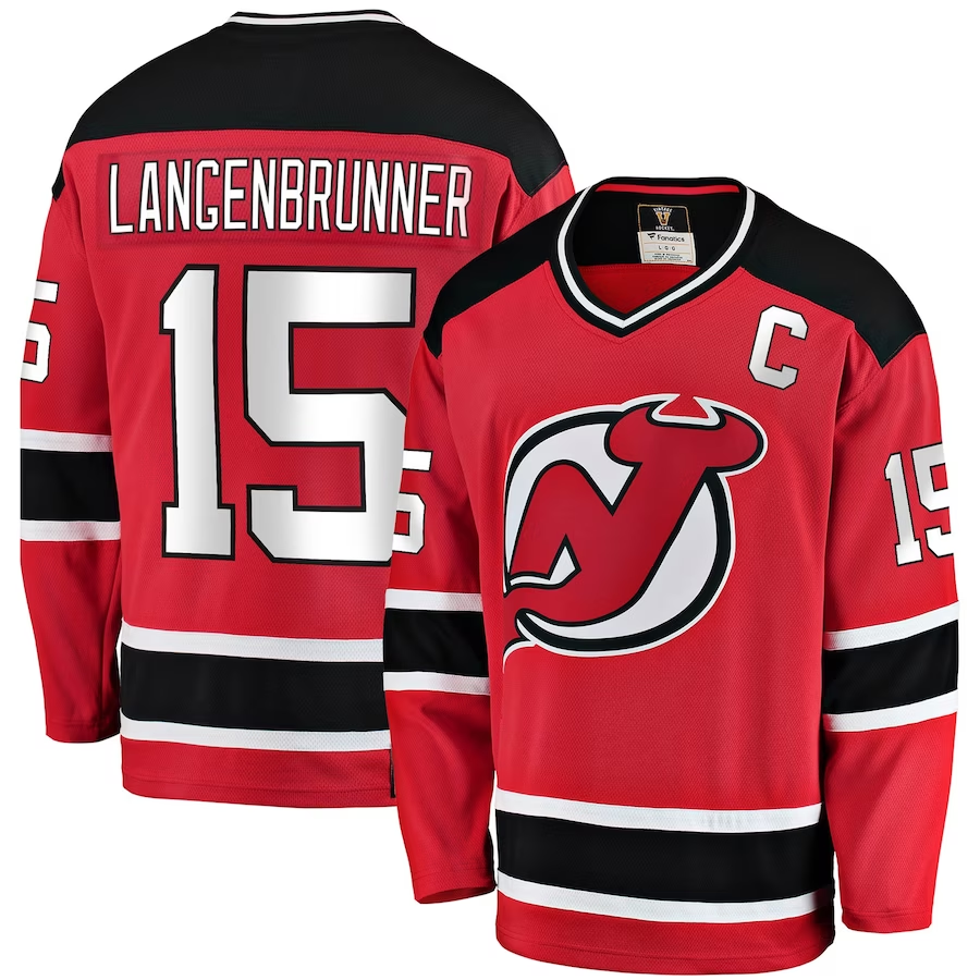 Men's New jersey Devils Jamie Langenbrunner #15 Red Player Game jersey