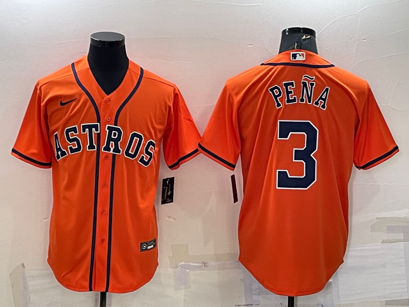 Men's Houston Astros Jeremy Pena #3 Orange Replica Player jersey
