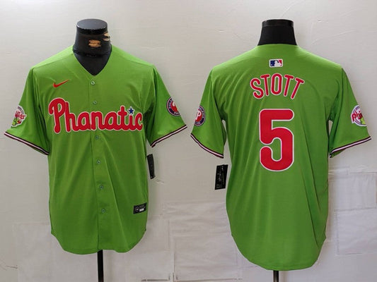 Men's Philadelphia Phillies Bryson Stott #5 Green Limited Player jersey