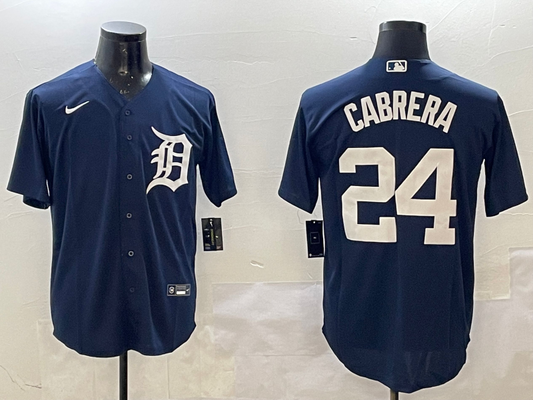 Men's Detroit Tigers Miguel Cabrera #24 Navy Replica Game jersey
