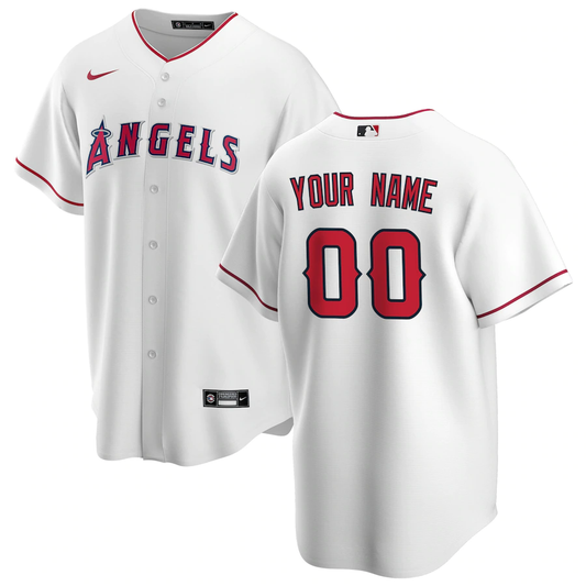 Men's Los Angeles Angels White Home Replica Custom jersey