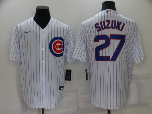 Men's Chicago Cubs Seiya Suzuki #27 White Replica Baseball jersey