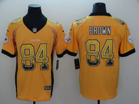 Men's Pittsburgh Steelers Antonio Brown #84 Gold Player Game jersey
