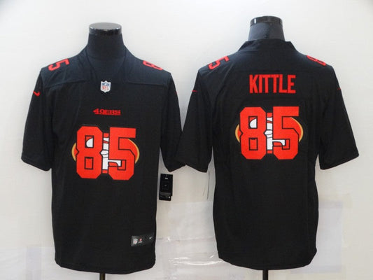 Men's San Francisco 49ers #85 George Kittle Black Stitched Game jersey