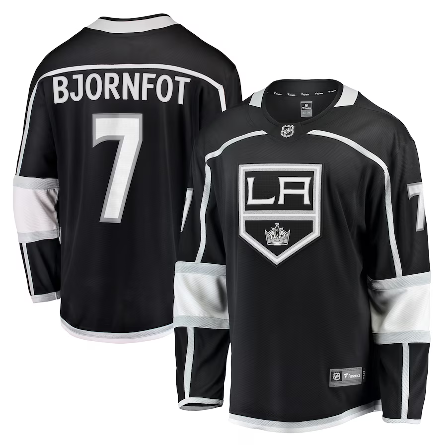 Men's Los Angeles Kings Tobias Bjornfot #7 Black Home Breakaway Player jersey