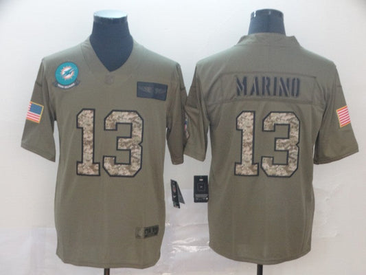 Men's Miami Dolphins Dan Marino #13 Brown Game Player jersey