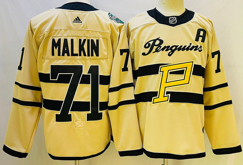 Men's Pittsburgh Penguins Evgeni Malkin #71 Yellow Player jersey