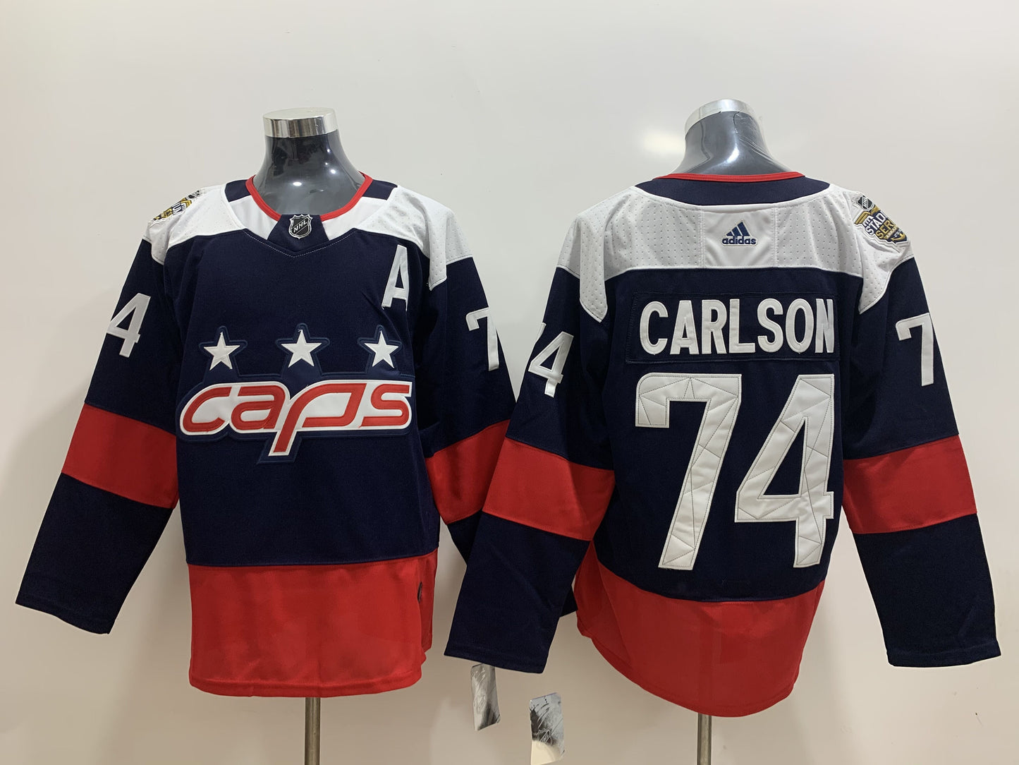 Men's Washington Capitals John Carlson #74 Navy Home Breakaway Player jersey