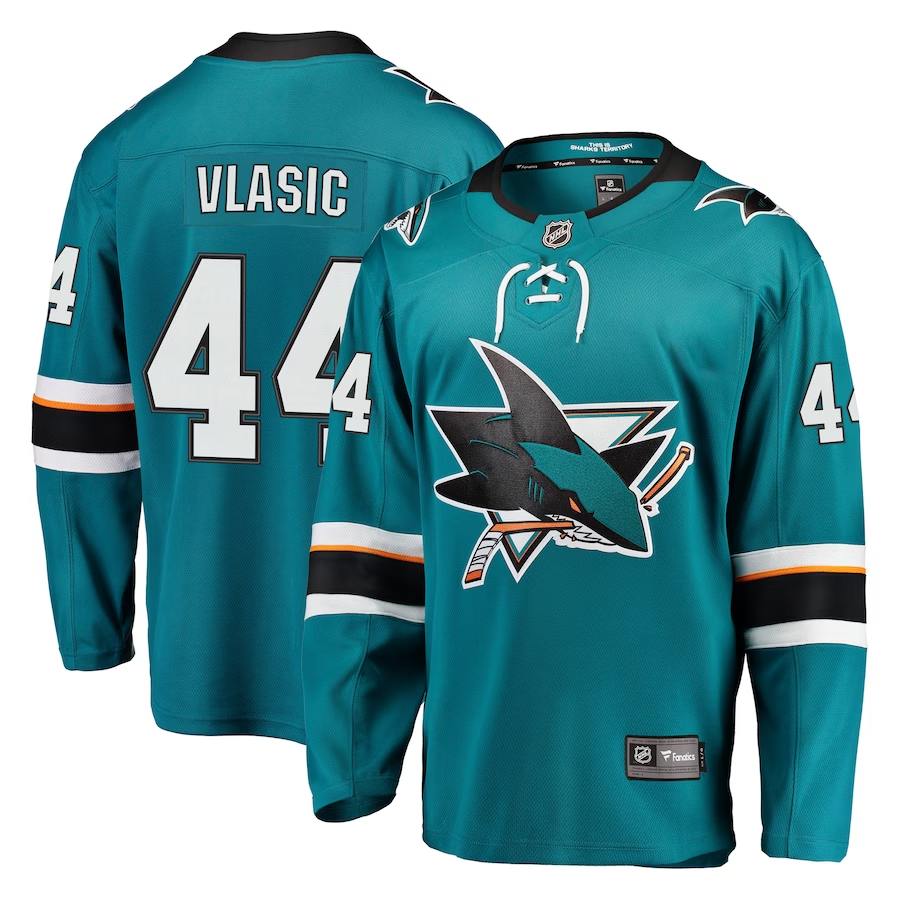 Men's San Jose Sharks Marc-Edouard Vlasic #44 Teal Breakaway Player jersey