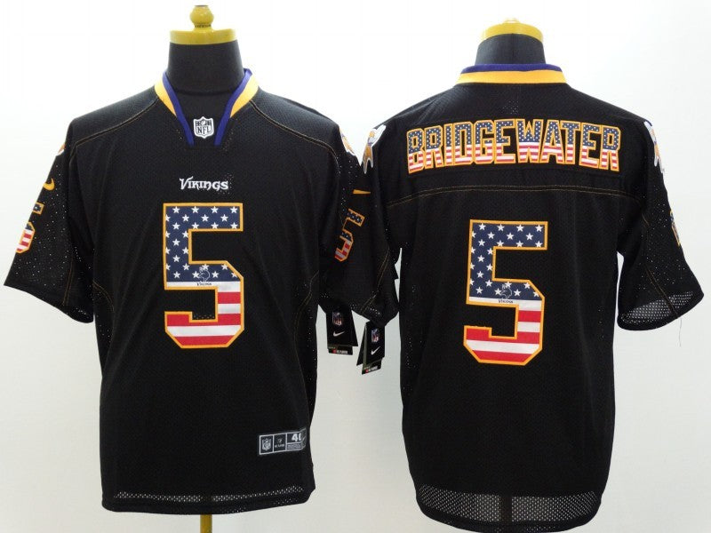 Men's Minnesota Vikings Teddy Bridgewater #5 Black Game jersey