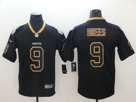 Men's New Orleans Saints Drew Brees #9 Black Game Player jersey