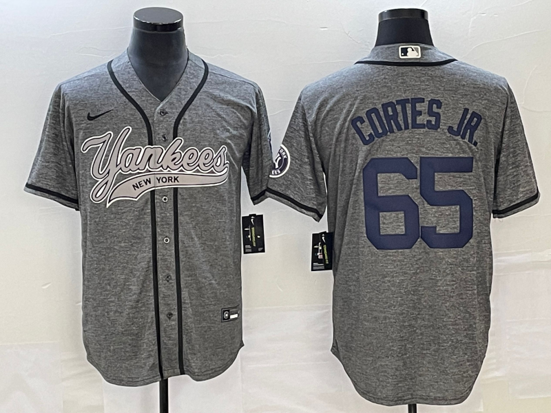 Men's New York Yankees Nestor Cortes Jr. #65 Gray Game jersey Joint Edition