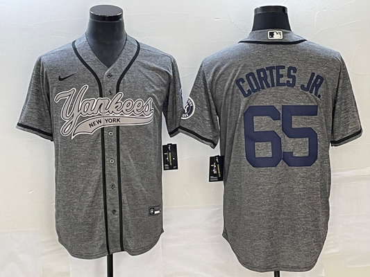 Men's New York Yankees Nestor Cortes Jr. #65 Gray Game jersey Joint Edition