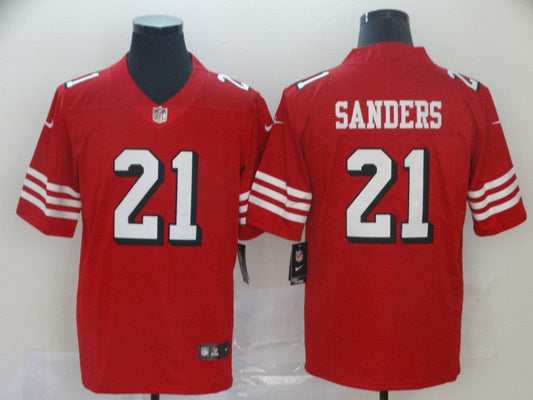 Men's San Francisco 49ers Deion Sanders #21 Red Game Player jersey