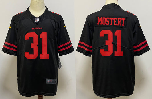 Men's San Francisco 49ers Raheem Mostert #31 Black Game Player jersey