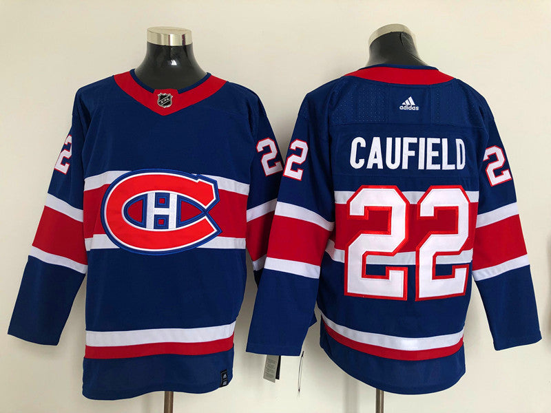 Men's Montreal Canadiens Cole Caufield #22 Blue Player Game jersey