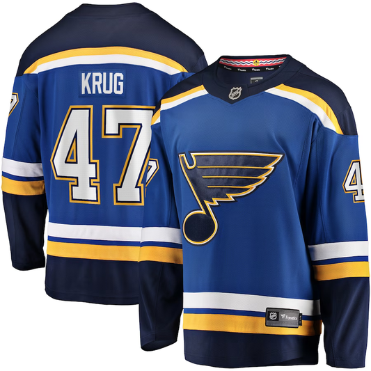 Men's St. Louis Blues Torey Krug #47 Blue Home Breakaway Player jersey