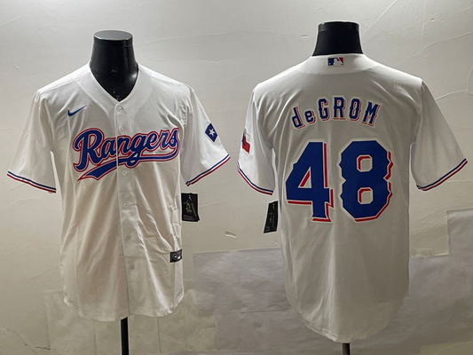 Men's Texas Rangers Jacob deGrom #48 White Limited Player jersey