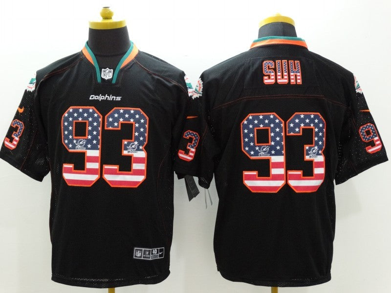 Men's Miami Dolphins Ndamukong Suh #93 Black Game jersey