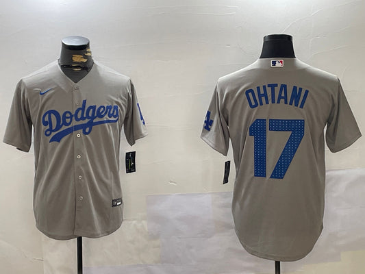 Men's Los Angeles Dodgers Shohei Ohtani Gray Game Player jersey