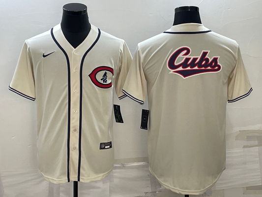 Men's Chicago Cubs Beige Alternate Replica Team jersey