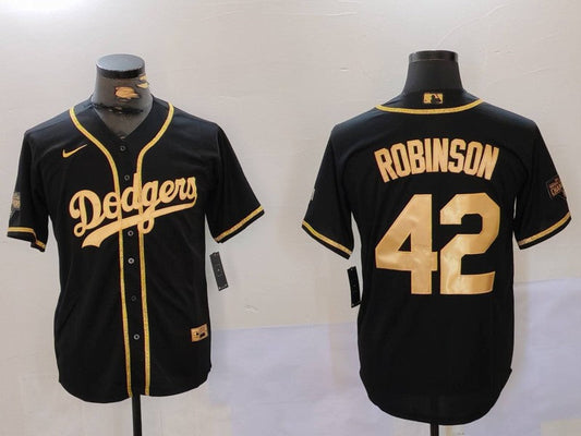 Men's Los Angeles Dodgers Jackie Robinson #42 Black Replica Player jersey