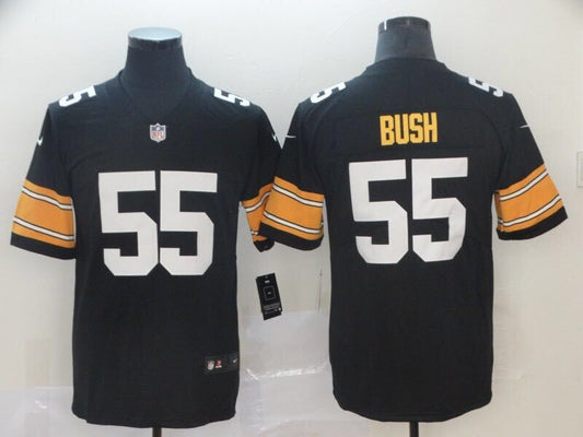 Men's Pittsburgh Steelers Devon Bush Jr. #55 Black Player Game jersey
