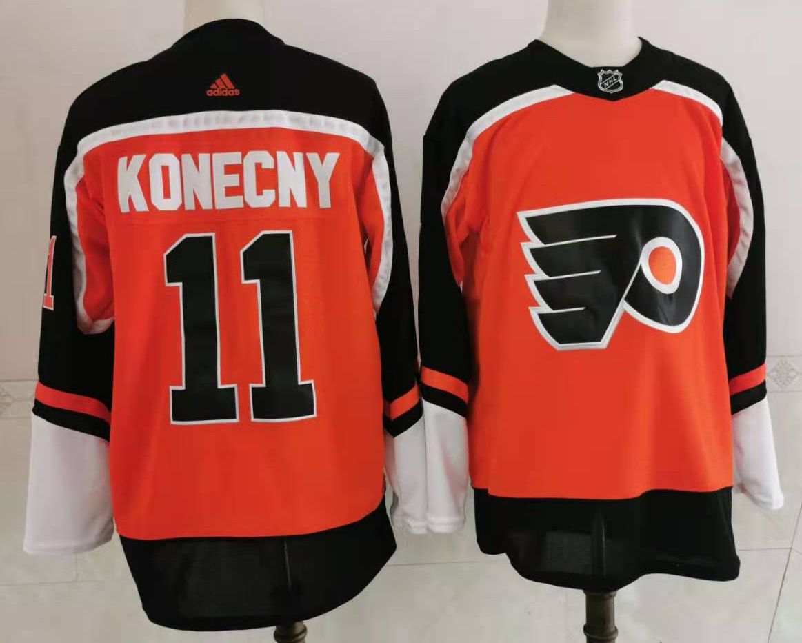 Men's Philadelphia Flyers Travis Konecny #11 Orange Player Game jersey
